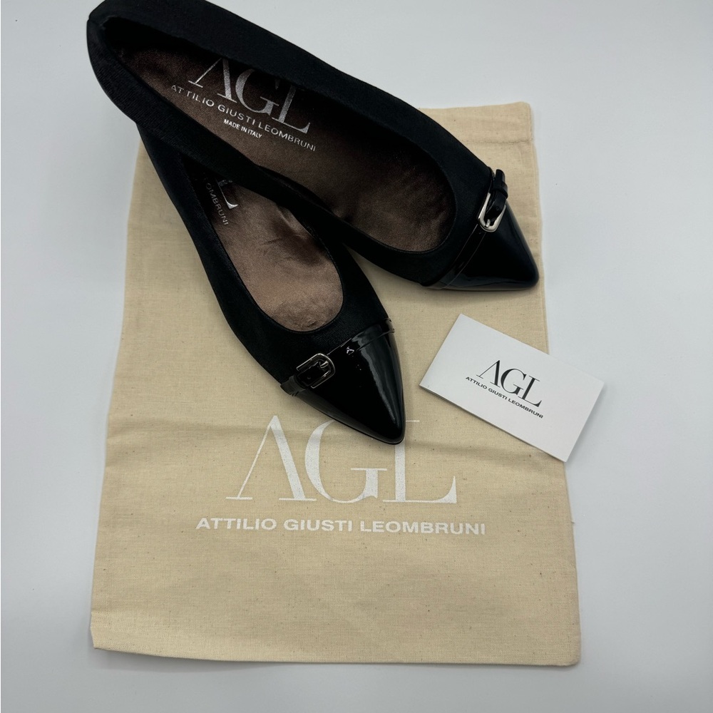 NEW AGL Attilio Giusti Leombruni  NERO Low Heel Suede Pumps
